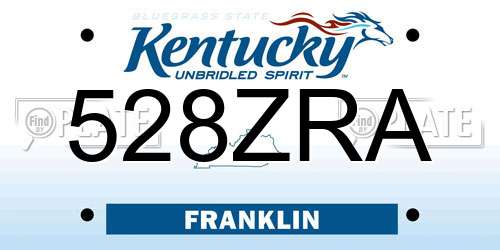 528ZRA Kentucky License Plate