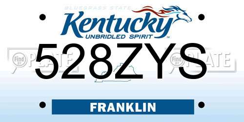 528ZYS Kentucky License Plate