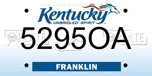 5295OA Kentucky License Plate
