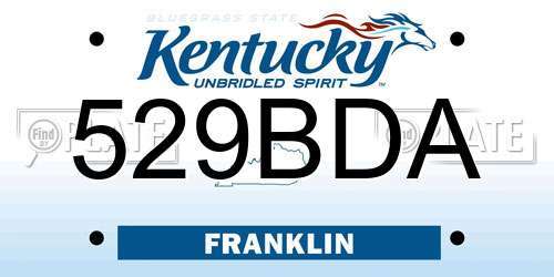 529BDA Kentucky License Plate