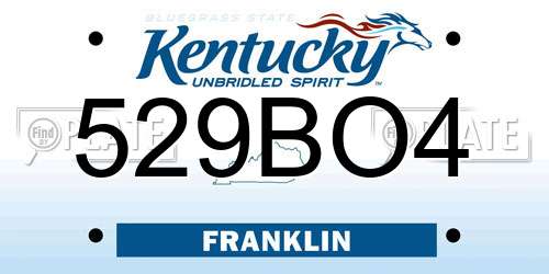 529BO4 Kentucky License Plate