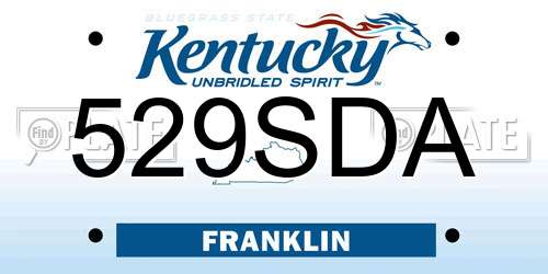 529SDA Kentucky License Plate