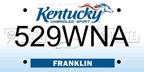529WNA Kentucky License Plate