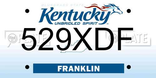 529XDF Kentucky License Plate