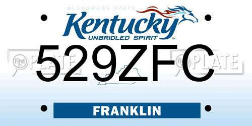 529ZFC Kentucky License Plate