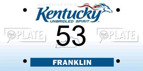 53 Kentucky License Plate