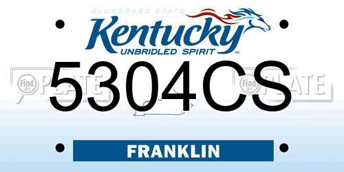 5304CS Kentucky License Plate