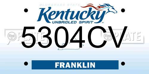 5304CV Kentucky License Plate
