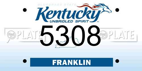 5308 Kentucky License Plate