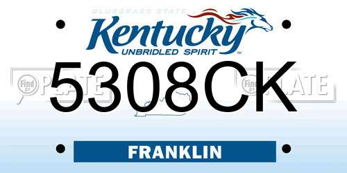 5308CK Kentucky License Plate