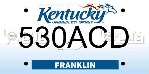 530ACD Kentucky License Plate