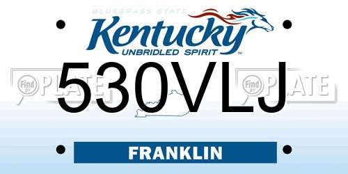 530VLJ Kentucky License Plate