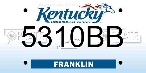 5310BB Kentucky License Plate