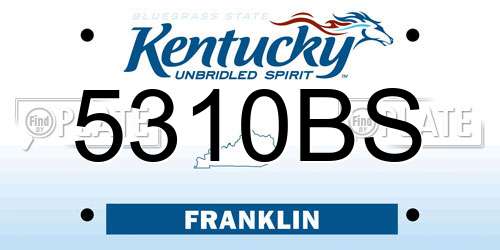 5310BS Kentucky License Plate
