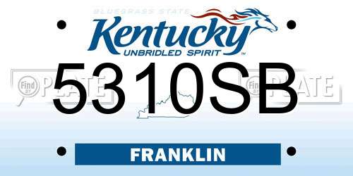 5310SB Kentucky License Plate