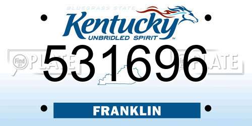 531696 Kentucky License Plate