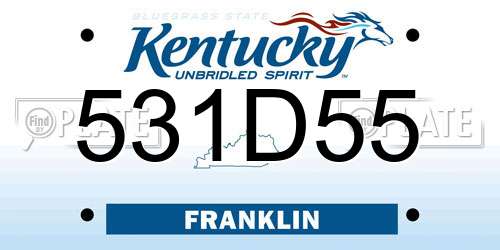 531D55 Kentucky License Plate