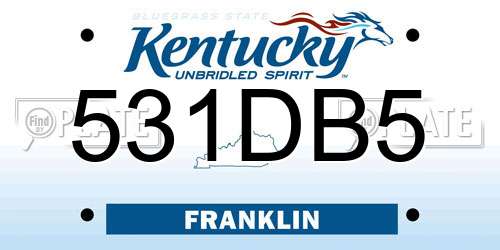 531DB5 Kentucky License Plate