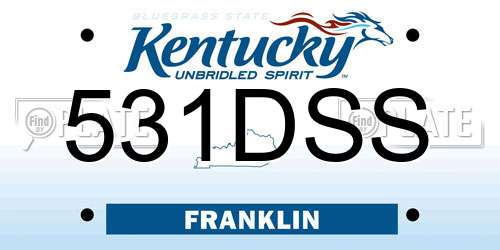 531DSS Kentucky License Plate