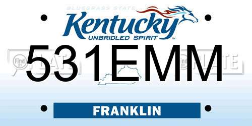 531EMM Kentucky License Plate