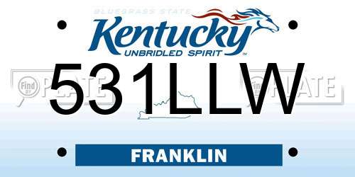 531LLW Kentucky License Plate