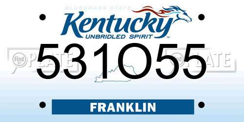 531O55 Kentucky License Plate