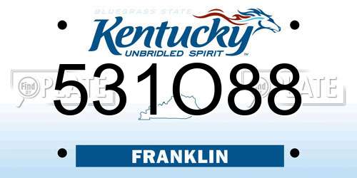 531O88 Kentucky License Plate
