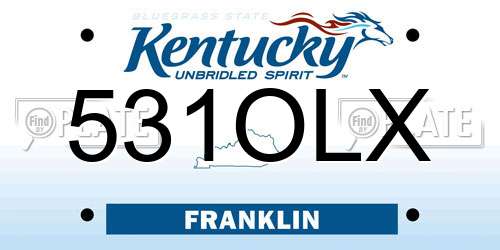 531OLX Kentucky License Plate