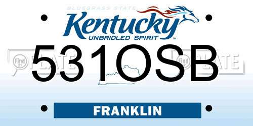 531OSB Kentucky License Plate