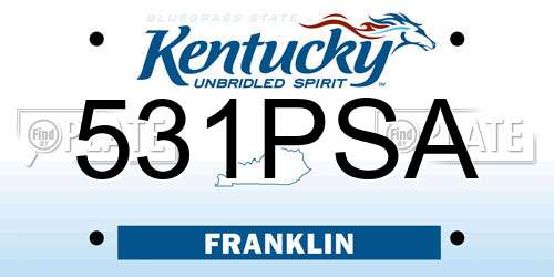 531PSA Kentucky License Plate