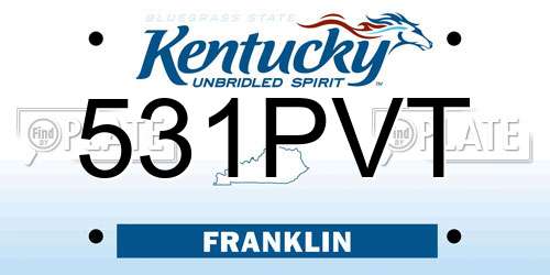 531PVT Kentucky License Plate