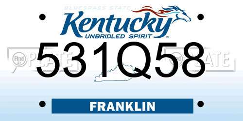 531Q58 Kentucky License Plate