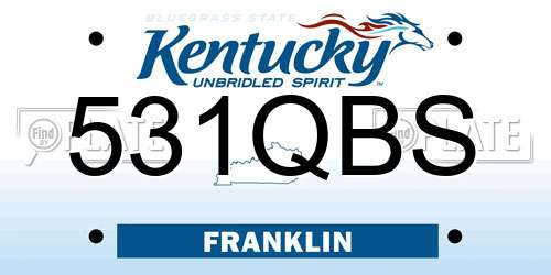 531QBS Kentucky License Plate
