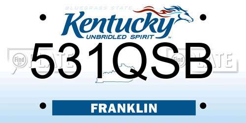 531QSB Kentucky License Plate