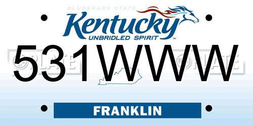 531WWW Kentucky License Plate