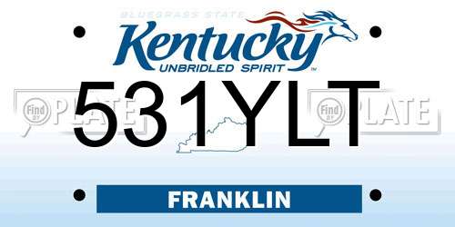 531YLT Kentucky License Plate