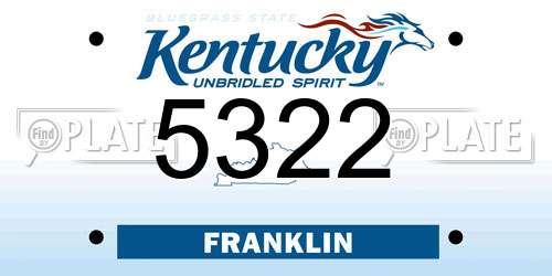 5322 Kentucky License Plate