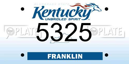 5325 Kentucky License Plate