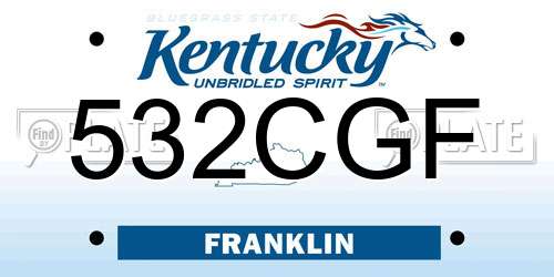 532CGF Kentucky License Plate