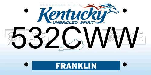 532CWW Kentucky License Plate