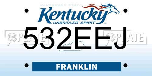 532EEJ Kentucky License Plate