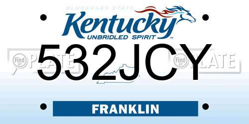 532JCY Kentucky License Plate