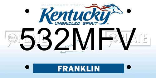 532MFV Kentucky License Plate