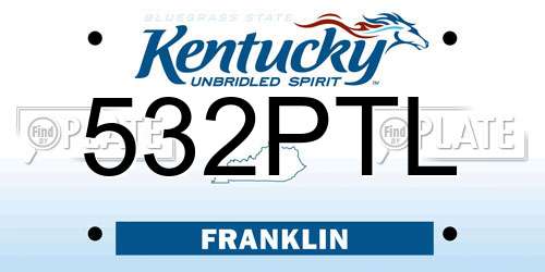 532PTL Kentucky License Plate