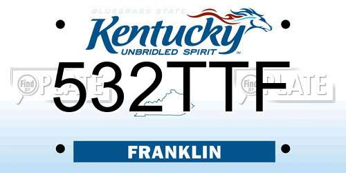 532TTF Kentucky License Plate