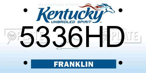 5336HD Kentucky License Plate
