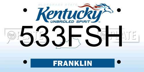 533FSH Kentucky License Plate
