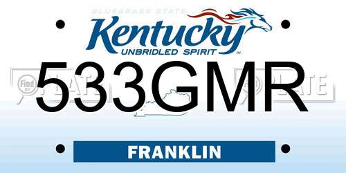 533GMR Kentucky License Plate