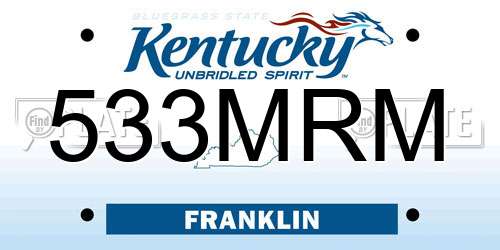 533MRM Kentucky License Plate
