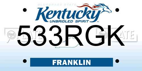 533RGK Kentucky License Plate